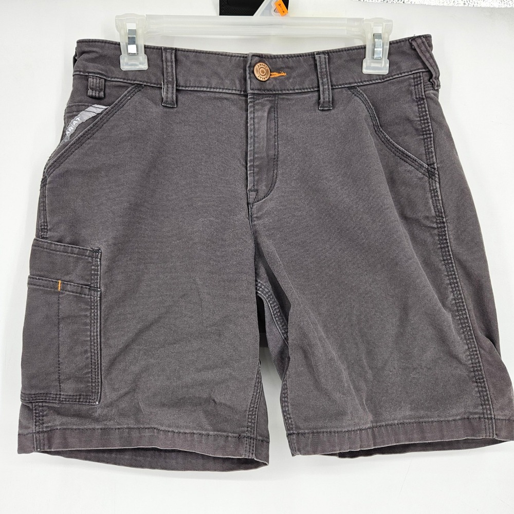 Ariat Cargo Shorts Mens 30 Rebar Gray Workwear Perfect Rise Canvas Carpenter